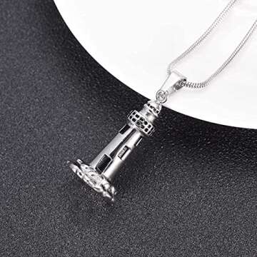 zeqingjw Lighthouse Urn Necklace for Cremation Ashes