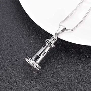 zeqingjw Lighthouse Urn Necklace for Cremation Ashes