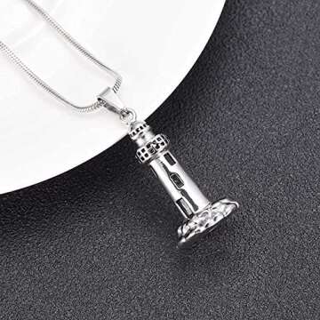 zeqingjw Lighthouse Urn Necklace for Cremation Ashes