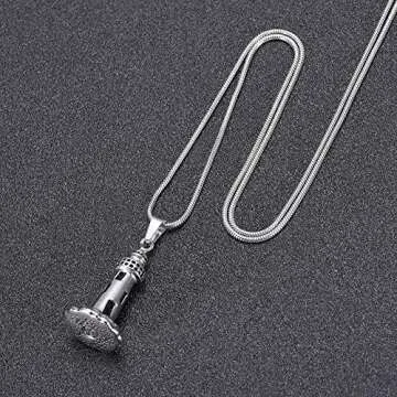 zeqingjw Lighthouse Urn Necklace for Cremation Ashes