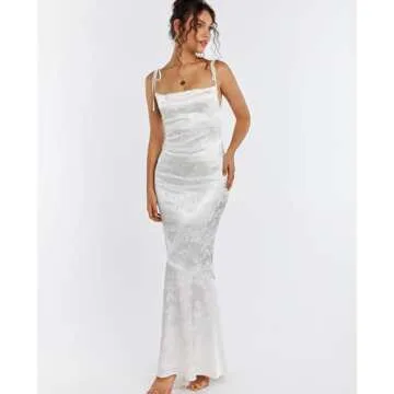 Elegant Satin Bodycon Maxi Dress for Formal Events