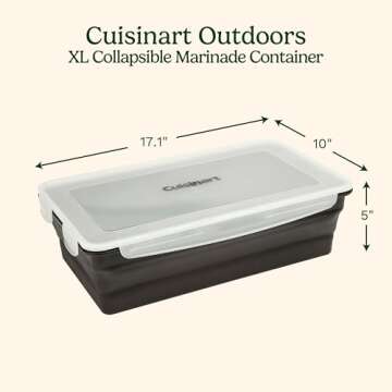Cuisinart XL Collapsible Marinating Container: Perfect for BBQs and Tailgates, Easy Storage and Larg...