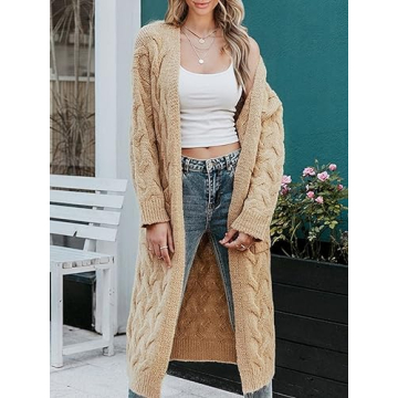 ZIWOCH Women's Cozy Long Cardigan with Pockets