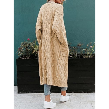 ZIWOCH Women's Cozy Long Cardigan with Pockets