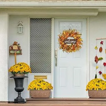 Sggvecsy 18’’ Fall Wreath for Door and Decor