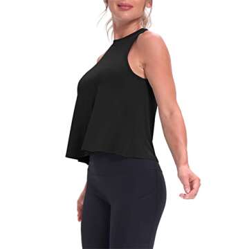 Mippo Cropped Tank Top - Flowy Workout Shirt for Women