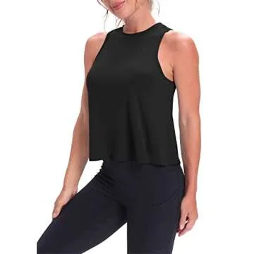 Mippo Cropped Tank Top - Flowy Workout Shirt for Women