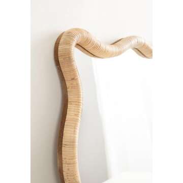 Kate and Laurel Rahfy Boho Rattan Wall Mirror 24x36