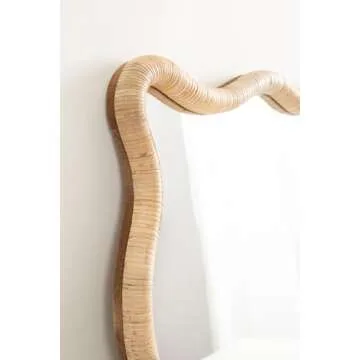 Kate and Laurel Rahfy Boho Rattan Wall Mirror 24x36