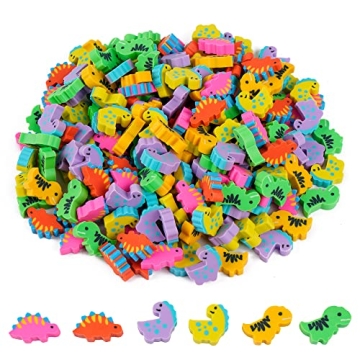 Colorful Mini Dinosaur Erasers for Education and Fun