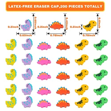 Colorful Mini Dinosaur Erasers for Education and Fun