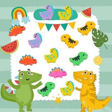 Colorful Mini Dinosaur Erasers for Education and Fun
