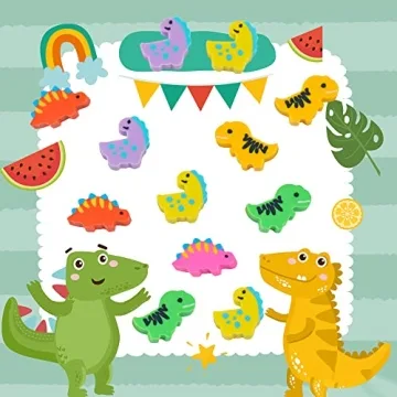 Colorful Mini Dinosaur Erasers for Education and Fun