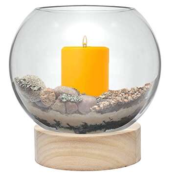 CYS EXCEL Terrarium Candle Holder Bubble Bowl with Base