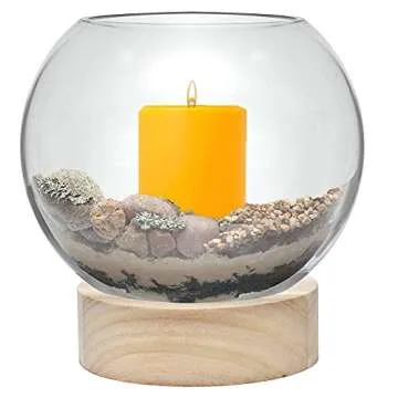 CYS EXCEL Terrarium Candle Holder Bubble Bowl with Base