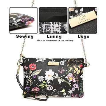 Chic Aitbags Mini PU Leather Wristlet Clutch - Floral Design