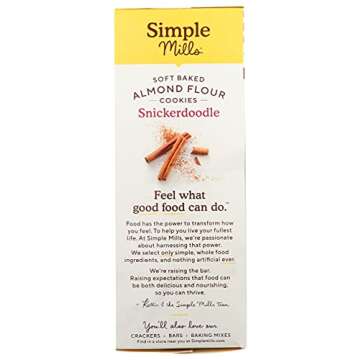 Simple Mills Almond Flour Soft Baked Cookies, Snickerdoodle - Gluten Free, Healthy Snacks, Made with Organic Coconut Oil, Plant Based, 6.2 Ounce (Pack of 1)