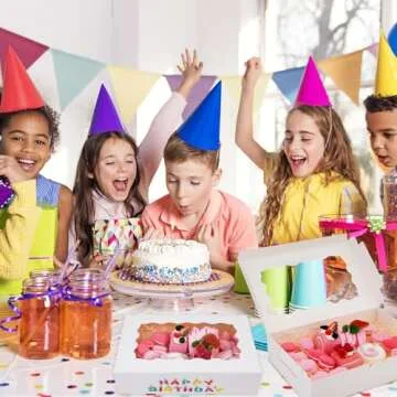 Moretoes 10pcs Cookie Boxes with Window, 12x8x2.5in White Bakery Boxes, Treat Boxes For Desserts, Pastries, Pies, Cakes, Muffins, Donut, Chocolate, Strawberry