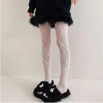 Sahabowi Splicing Lace Fish Net Pantyhose For Women, Control Top Stockings, Super Elasticity&Thin Ti...