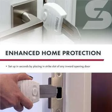 SABRE Portable Door Lock with Travel Bag, Durable Travel Friendly Door Lock for Hinged Doors, Lightweight, Additional Security for Homes, Rentals, Apartments, Hotels & Commercial Buildings