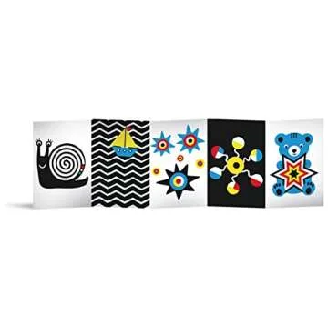 Tummy Time!: A high-contrast fold-out book with mirror for babies