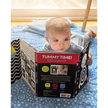 Tummy Time!: A high-contrast fold-out book with mirror for babies