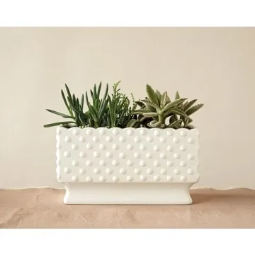 Elegant Hobnail Rectangle Ceramic Planter for All Occasions