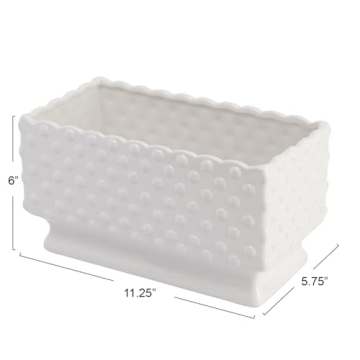 Elegant Hobnail Rectangle Ceramic Planter for All Occasions