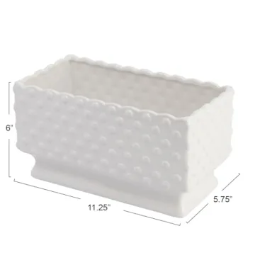 Elegant Hobnail Rectangle Ceramic Planter for All Occasions