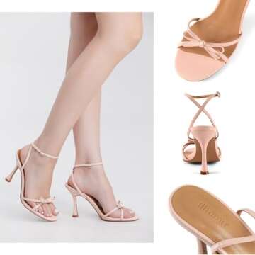 iiimmu Women's Bow Heels - Elegant 4 IN Stilettos for Weddings and Parties