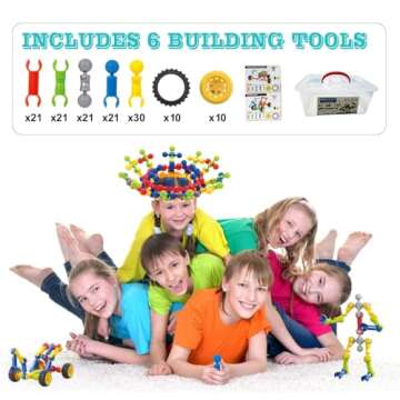 Huaker Stem Building Toys for 3 4 5 6 7 8 Year Old Boys Girls Kids,125 Pieces Building Blocks Educat...