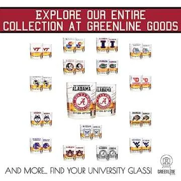 The University Of Alabama Whiskey Glass Set (2 Low Ball Glasses) - Contains Full Color Alabama Logo & Campus Map - Alabama Gift Idea for College Grads & Alumni - College Cocktail Glassware