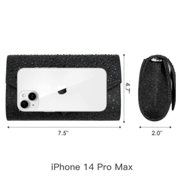 Stylish Black Rhinestone Evening Clutch for Women