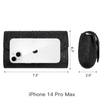 Stylish Black Rhinestone Evening Clutch for Women