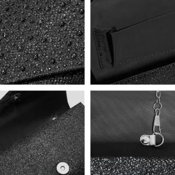 Stylish Black Rhinestone Evening Clutch for Women