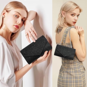 Stylish Black Rhinestone Evening Clutch for Women