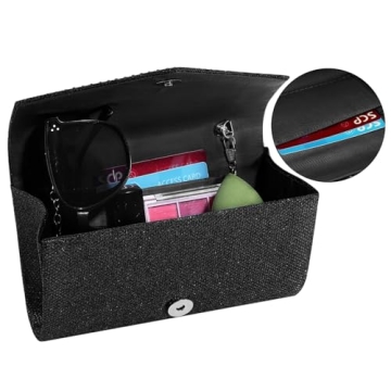 Stylish Black Rhinestone Evening Clutch for Women