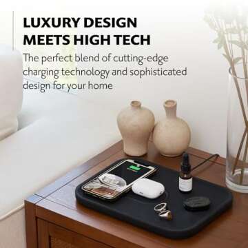 COURANT MAG:3 Charger and Tray - Belgian Linen, Multi-Device Charger Compatible with MagSafe iPhones...