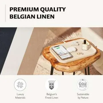 COURANT MAG:3 Charger and Tray - Belgian Linen, Multi-Device Charger Compatible with MagSafe iPhones 16, 15, 14, 13, 12 or Wireless AirPod Cases (Camel)