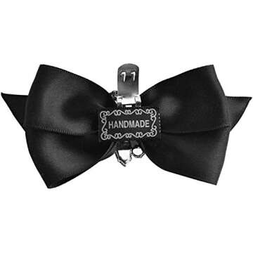 Polkar Shoe Clip Shoes Jewelry Decoration Crystal Shoe Buckle for Wedding party (Bow-Black)