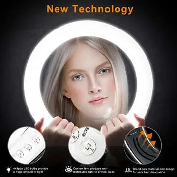 【MOUNTDOG 18" Ring Light Kit 55W Bluetooth LED Ringlight Lighting with Tripod Stand Dimmable 3200K/5500K YouTube Circle Lighting Ringlights for Makeup Video Photography Blogging Portrait】