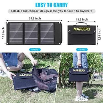 MARBERO Portable Solar Panel 30W Solar Panel Charger Foldable Solar Panel QC3.0 USB & DC Output Comp...