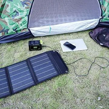 MARBERO Portable Solar Panel 30W Solar Panel Charger Foldable Solar Panel QC3.0 USB & DC Output Compatible with Cell Phones Ipad Laptop IPX4 Waterproof for Camping Trip Hiking