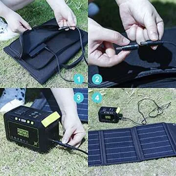 MARBERO Portable Solar Panel 30W Solar Panel Charger Foldable Solar Panel QC3.0 USB & DC Output Compatible with Cell Phones Ipad Laptop IPX4 Waterproof for Camping Trip Hiking