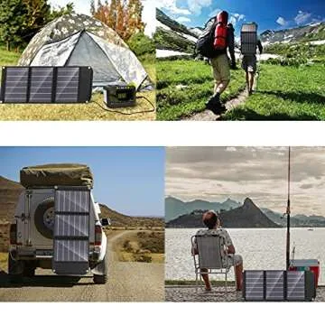 MARBERO Portable Solar Panel 30W Solar Panel Charger Foldable Solar Panel QC3.0 USB & DC Output Compatible with Cell Phones Ipad Laptop IPX4 Waterproof for Camping Trip Hiking
