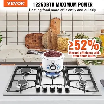 VEVOR 30-Inch Gas Cooktop with 5 Burners – Stainless Steel