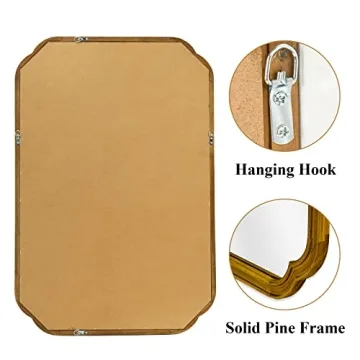 WallBeyond 20" x 30" Arch Mirror - Modern Wood Frame