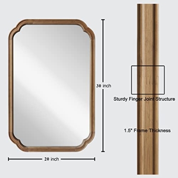 WallBeyond 20" x 30" Arch Mirror - Modern Wood Frame