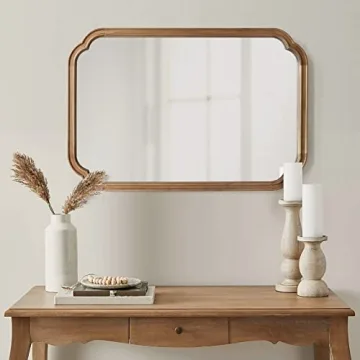 WallBeyond 20" x 30" Arch Mirror - Modern Wood Frame