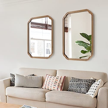 WallBeyond 20" x 30" Arch Mirror - Modern Wood Frame